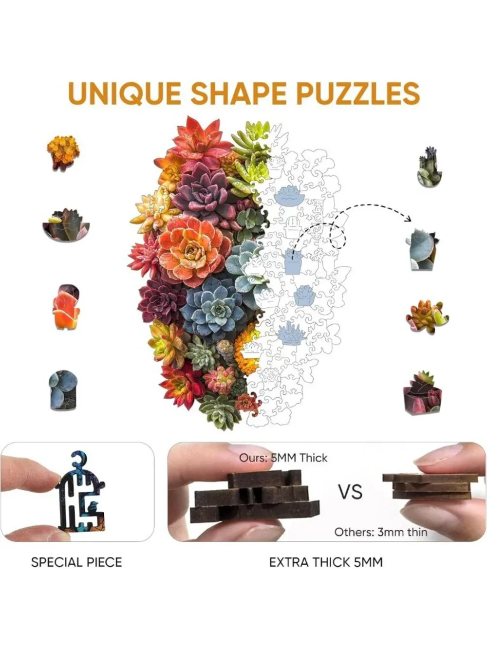 Unique 500-Piece Wooden Jigsaw Puzzle for Adults & Kids - Family Game Gift